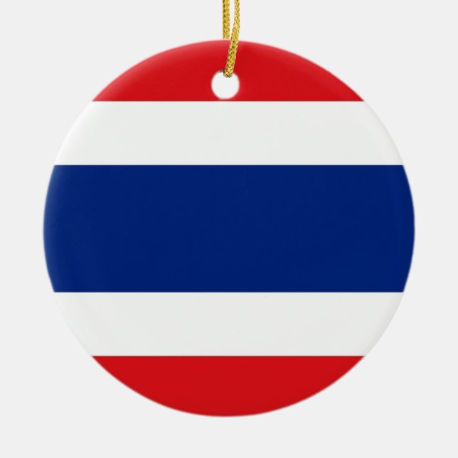 Thailand Flag Ceramic Tree Decoration (Front)