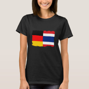 Thailand Flag Germany Flag Half Thai Half German F T-Shirt