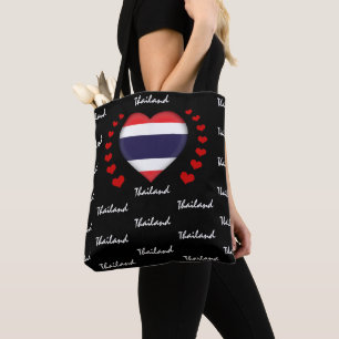 Thailand Flag & Heart, Thai Flag fashion /sport Tote Bag