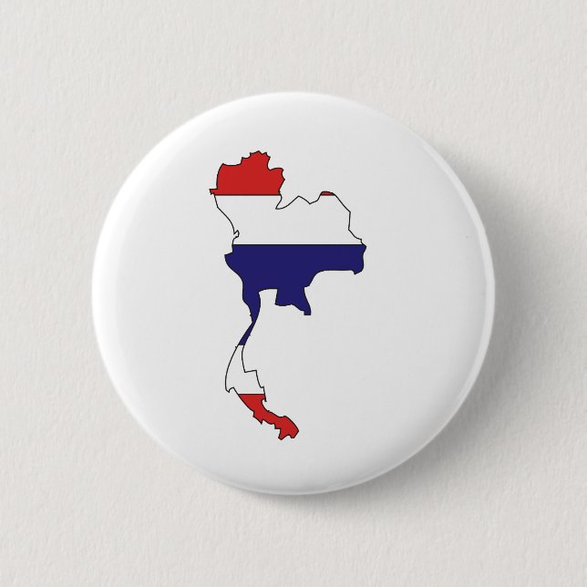 Thailand Flag Map full size 6 Cm Round Badge (Front)