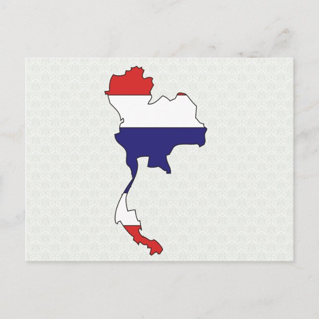 Thailand Flag Map full size Postcard (Front)