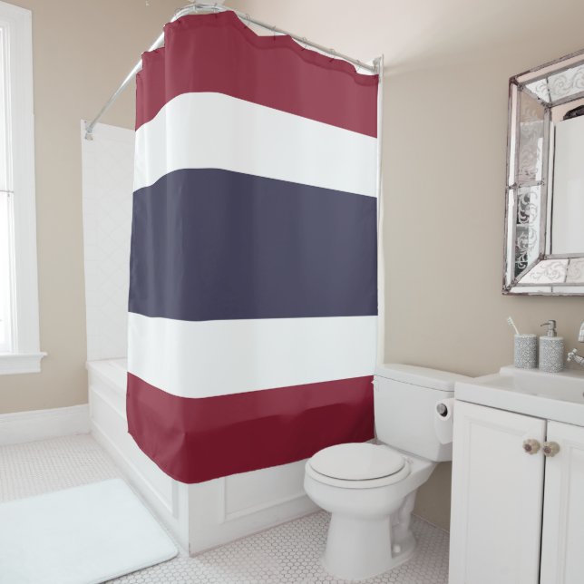 Thailand flag shower curtain (In Situ)