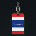 Thailand flag Thai Luggage Tag<br><div class="desc">Thailand flag Thai
The flag of the Kingdom of Thailand shows five horizontal stripes in the colours red,  white,  blue,  white and red,  with the central blue stripe being twice as wide as each of the other four.
#thailand #thai #kingdom #flag</div>
