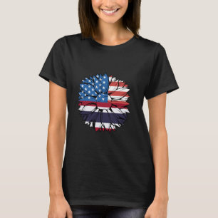Thailand Flag USA America Sunflower Thai Pride Tha T-Shirt