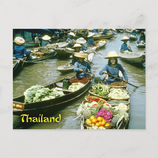 Thailand floating market postcard (Front)