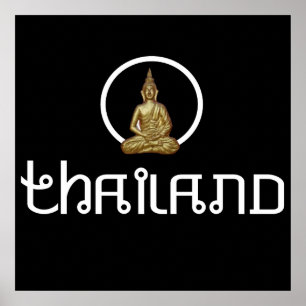 Thailand Gold Statue Poster