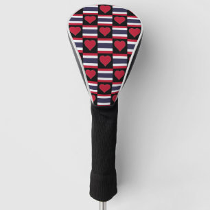 Thailand Golf Lover Heart Pattern Thai Flag Golf Head Cover