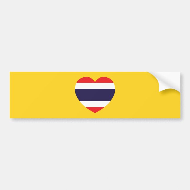 Thailand Heart Flag Bumper Sticker (Front)