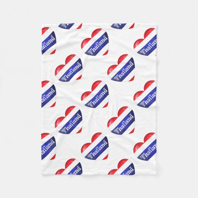 Thailand Heart Flag Fleece Blanket (Front)