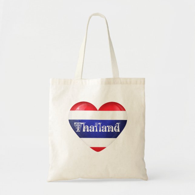 Thailand Heart Flag Tote Bag (Front)