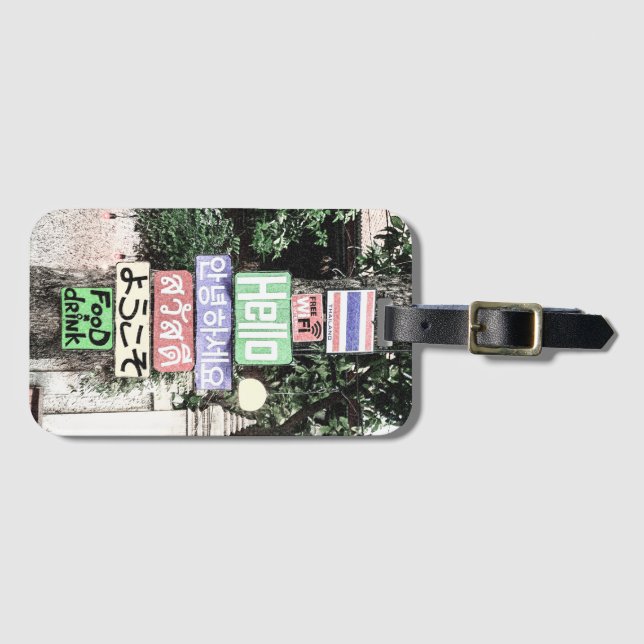 Thailand Hello Signs Travel Luggage Tag (Front Horizontal)