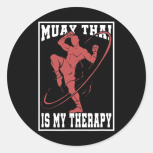Thailand Kickboxing Martial Arts Fighter Gift Muay Classic Round Sticker