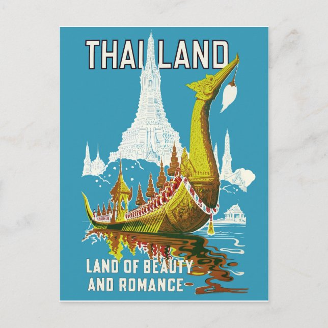 Thailand, lad of beauty and romance, vintage postcard (Front)