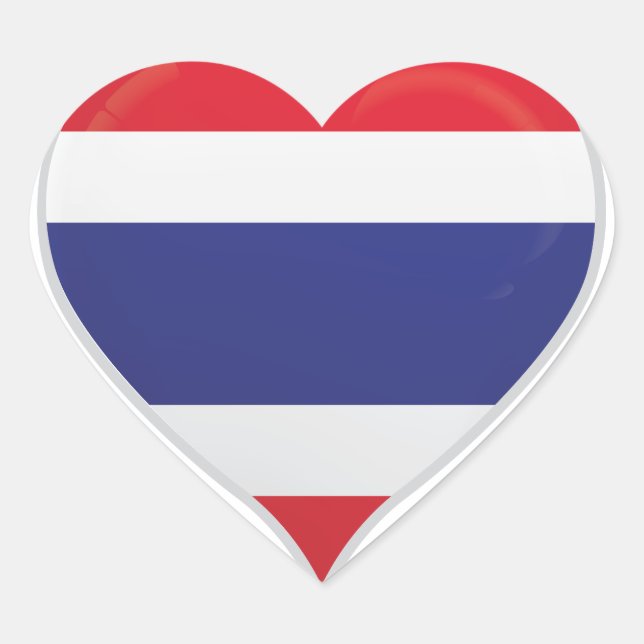 Thailand love flag pride heart sticker (Front)
