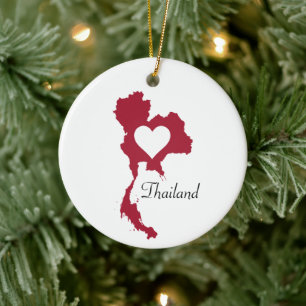 Thailand Map Ceramic Tree Decoration