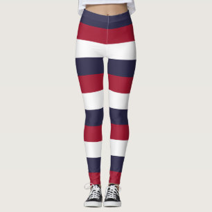 Thailand National Flag Colours Horizontal Striped Leggings