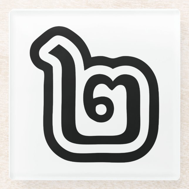 Thailand Number 2 / Two / ๒ (Song) Thai Script Glass Coaster (Front)