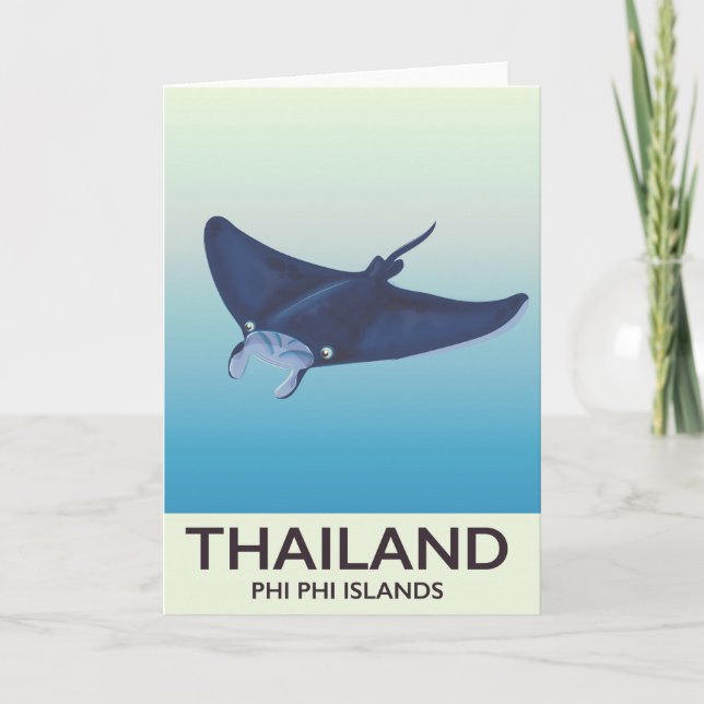 Thailand Phi Phi Islands Travel poster Holiday Card (Front)