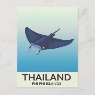 Thailand Phi Phi Islands Travel poster Postcard