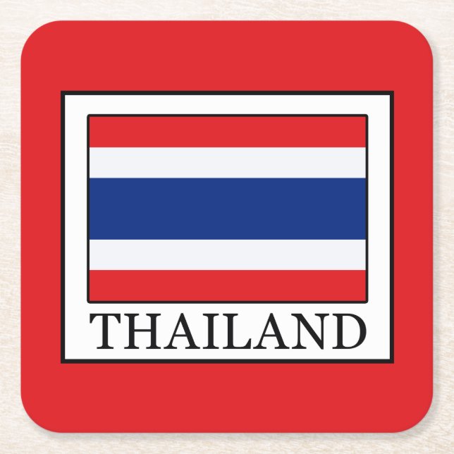 Thailand Square Paper Coaster (Front)