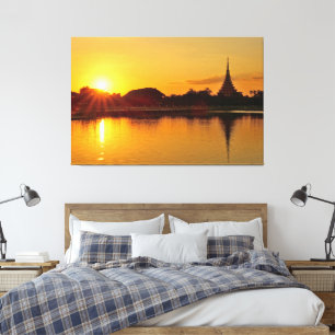 Thailand - sunset in Khon Kaen Canvas Print