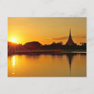 Thailand - sunset in Khon Kaen Postcard