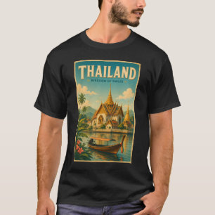 Thailand Temple Illustration Travel Art Vintage T-Shirt