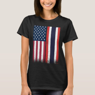 Thailand  Thai American Flags Proud USA Thailand T-Shirt