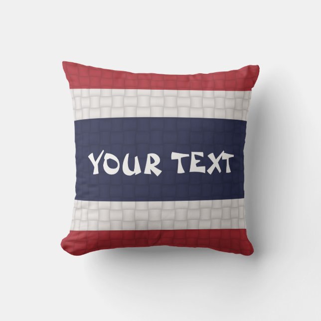 Thailand Thai Flag: ADD TEXT Cushion (Front)
