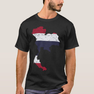 Thailand Thai Flag Map Silhouette Travel Vacation  T-Shirt