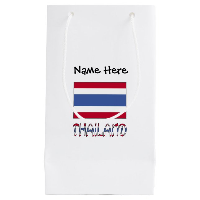 Thailand Thai Flag Personalised  Small Gift Bag (Front)