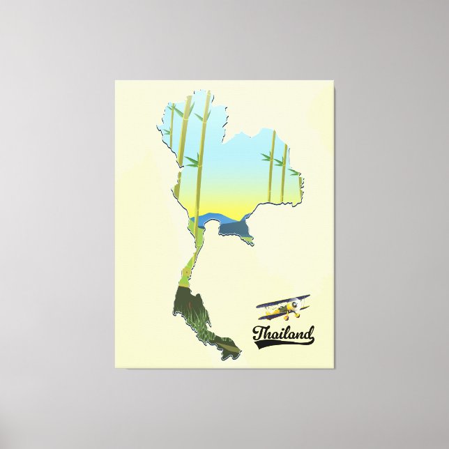 Thailand Travel map Canvas Print (Front)