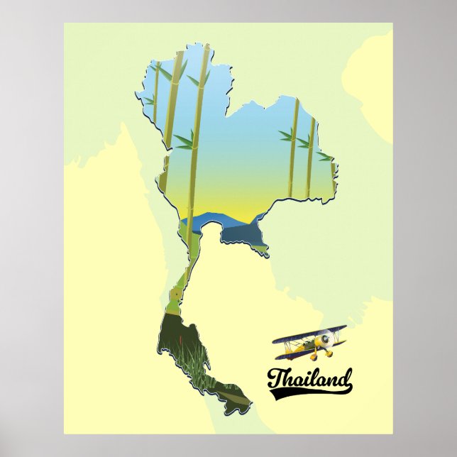 Thailand Travel map Poster (Front)