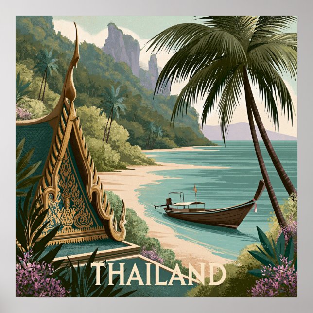 Thailand Tropical Illustration Poster (Front)