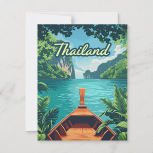Thailand Tropical Island Long Tail Boat Card