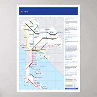 Thailand tube map poster