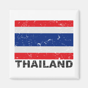 Thailand Vintage Flag Magnet
