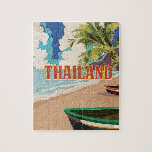 Thailand Vintage Travel Poster Jigsaw Puzzle (Vertical)