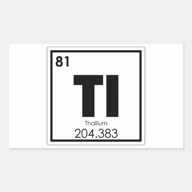 Thallium chemical element symbol chemistry formula rectangular sticker (Front)