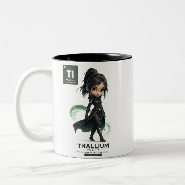 Thallium (Tl) Element City™ | Cute 3D Science  Two-Tone Coffee Mug (Left)
