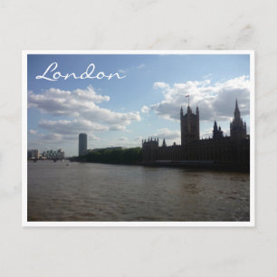 thames parliament london postcard