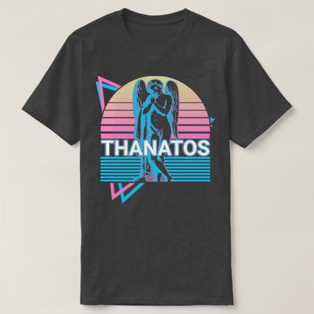 Thanatos Greek God Ancient Greek Mythology Retro T-Shirt (Design Front)