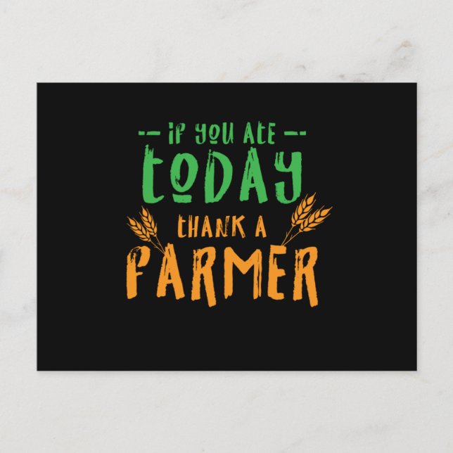 Thank A Farmer Farm Farming Agriculture Ranch Trac Postcard (Front)