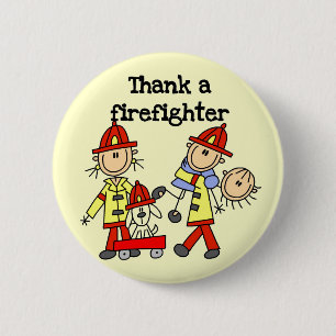 Thank a Firefighter Tshirts and Gifts 6 Cm Round Badge