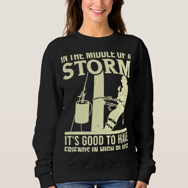 Thank A Lineman Quote Electrical Lineman Electrici Sweatshirt (Front)