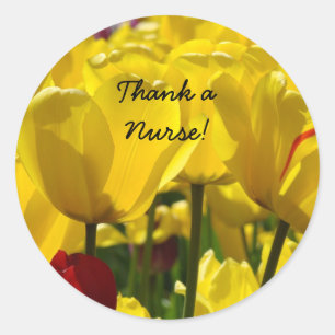 Thank a Nurse! stickers Yellow Tulips Nursing Week