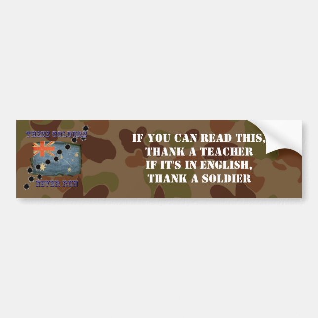 Thank a Soldier Auscam Pattern Sticker (Front)