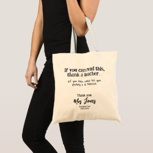 Thank A Teacher Funny phonetic kindergarten Tote Bag