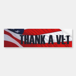 Thank a Vet American Flag Bumper Sticker