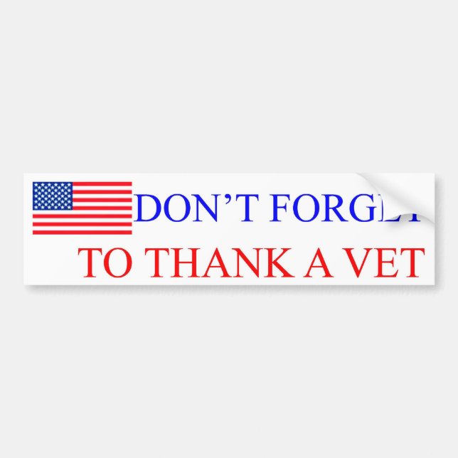 Thank a Vet Bumper Sticker (Front)